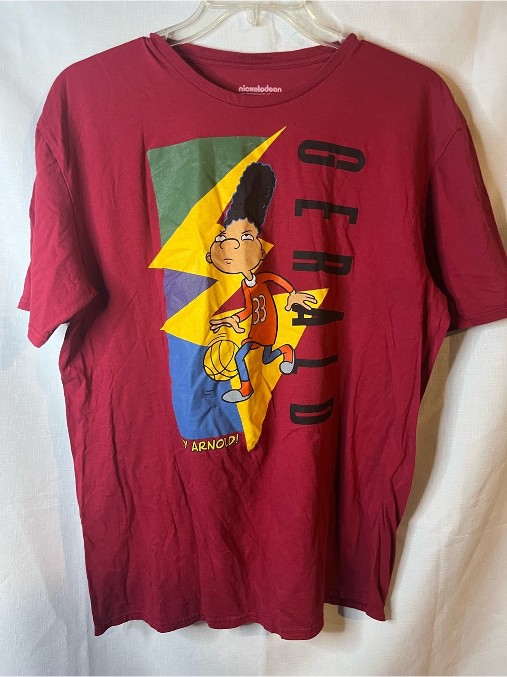 Nickelodeon Hey Arnold! Maroon Graphic Kids Tee